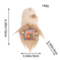 Handmade Harvest Festival knitted gnome plush ornament with Welcome Fall sign, 16cm tall - White Hat