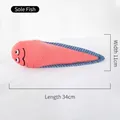 Interactieve 34cm pluche tongvis kattenkruid speeltje, duurzaam bijtspeeltje voor huisdieren - Draak Slang Vis