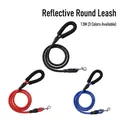 Strapazierfähige 1,5 m reflektierende runde Hundeleine in Schwarz Rot und Blau - S (6-12kg) / Reflektierendes Rundseil