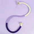 Braided purple and cream cotton cat chew rope toy with catnip for dental health - Economy / 50cm (Without Catnip) / Purple