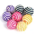 Set di palline colorate in corda di sisal intrecciata per gatti da graffiare e masticare - Palla in sisal da 4 cm - 1 pezzo casuale