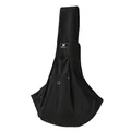 Transportín bandolera negro para mascotas con correa de malla ajustable y tela impermeable. - Negro (Malla Catiónica) / Negro