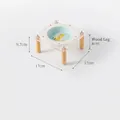 Elevated ceramic pet bowl with clear acrylic stand and natural wooden legs for small cats and dogs - Single Stand / Green