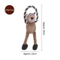 Durable plush lion dog toy with chew rope ring, measuring 33cm in height and 13cm width - Little Lion
