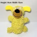 Yellow plush squeaky dog toy for pets, 14cm height and 10cm width, soft chenille - Mop Dog (Yellow) / OPP Packaging