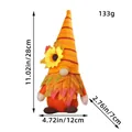 Harvest gnome plush doll with sunflower and maple leaves measuring 11.02 inches tall - E3-30 / Orange Striped