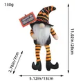 Halloween witch gnome plush doll dimensions 11.02x5.12x2.76 inches orange striped - Style with Sign (Z1-29)