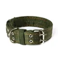 Durable 4-layer thickened military green nylon dog collar for medium and large dogs. - Pin Buckle Style / 5.0*54-67cm / Army Green