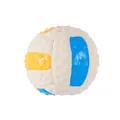 Textured latex squeaky dog toy ball with blue and yellow volleyball pattern design - Small Volleyball / Diameter 7.5cm / Beige