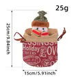 Holiday snowman knitted drawstring Christmas gift bag for candy 15x25cm size - Burlap Green Hat Snowman