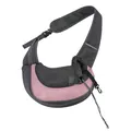 Breathable pink mesh pet carrier sling bag for comfortable travel with cats and dogs - L / Pink