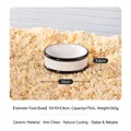 Bol rond en céramique blanche pour hamster avec bord noir, 10x10x3,8 cm, capacité 75 ml - Bol de Nourriture pour Hamster / Bord Noir