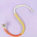 Handwoven multi-colored cotton cat chew rope toy in white, yellow, and orange shades - Economy / 50cm (Without Catnip) / Orange