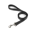 Stabile schwarze reflektierende Hundeleine aus Nylon mit robustem Metall-Drehkarabiner - Bandkordel