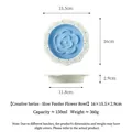 Ciotola anti-ingozzamento in ceramica a forma di fiore per cani e gatti, 150ml - Piatto Slow Feeder Fiore Griglia / Piatto Singolo / Blu