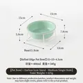 Bol pour animaux en céramique vert clair moyen avec support en métal blanc robuste - Bol Moyen Avec Support Simple / Vert clair