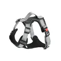 Adjustable gray reflective dog vest harness with padded mesh for medium large dogs - M / Harness Only / Black