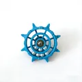 Interactive blue parrot toy steering wheel featuring white pearls inside for bird cage - Blue (White Beads)
