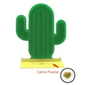 Cactus shaped cat self groomer featuring catnip powder storage in green and yellow finish - 1 Piece / Catnip Powder Style