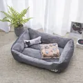 Weiches und gemütliches graues Plüsch-Haustierbett mit Katzenkissen für Hunde und Katzen - Bett mit Decke und Kissen / 45*30cm (Unter 1,5kg) / Grau