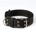 Heavy-duty 4-layer thickened nylon dog collar with double buckle for large breeds - Pin Buckle Style / 5.0*54-67cm / Black