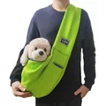 Sac de transport ergonomique vert fluo pour chiens et chats avec poche téléphone - Sac d'Épaule pour Animaux / Vert