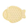 Langlebige hellgelbe Silikon Schleckmatte in Fischform für gesundes Fressen von Hund und Katze - Fischform (2302) / Gelb
