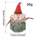 Decorative Santa Claus knit drawstring gift bag for Christmas candy, size 15x30cm - Burlap Red Hat Santa