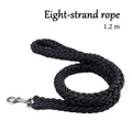 Langlebige schwarze 8-fach geflochtene Hundeleine, 1,2 m Länge mit stabilem Verschluss. - 8-Litzen Geflochtene Leine / XXS (1.5-3kg) - 1.2m / Schwarz