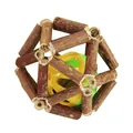 Natural silver vine geometric cat toy ball with built-in bell for teeth cleaning and play - Bell Ball / S