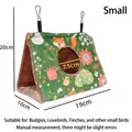 Warme grüne Vogelnest-Hängematte mit Fuchsmuster für Papageien und Hamster, 19x10x20cm - Dreieck-Stil / S