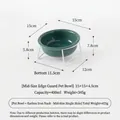 Bol pour animaux en céramique vert forêt avec support en métal blanc surélevé pour chats - Bol Moyen Avec Support Simple / Vert foncé