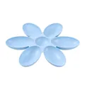Creative light blue petal-shaped multi-compartment plastic cat bowl for multiple pets - Flower Petal Shape (Slow Feeder) / 7 Compartments Plastic Tray