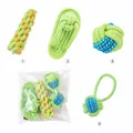 Detailed macro view of 4-piece durable dog rope toy set including molar chew balls and sticks - Slipper 4-Piece Set A / Four-Piece Set
