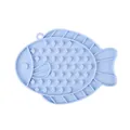 Langlebige blaue Silikon-Leckmatte für Haustiere in Fischform zum langsamen Fressen - Fischform (2302) / Blau