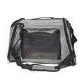 Professional grey foldable pet carrier bag with mesh windows and shoulder strap - Handheld Pet Carrier / Grey Black