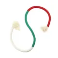 Giocattolo da masticare in corda di cotone intrecciata tricolore con nappe per gatti - Qualità Premium / 50cm (Senza Erba Gatta) / rosso e verde