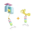 Electric automatic cat yo-yo toy set with colorful caterpillar feather attachments - Blue Style (With Extra Head) / Blue