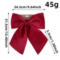 Large red velvet Christmas bow ornament 24.5x31.5cm for tree and wreath decoration - Medium Red Style (Q3-41)