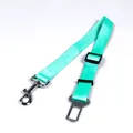 Laisse de ceinture de sécurité turquoise réglable en nylon avec boucle et crochet métal. - 2.5*60-70cm / Cyan