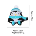 Cute embroidered plush penguin cat toy with blue winter hat and scarf catnip filling - Penguin (CT425) / 7.5x6.5cm