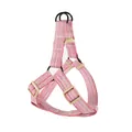 Adjustable pink mottled fabric dog harness vest for small dogs with metal rings - Harness (EPT-5551) / 6mm*120cm (Suitable for 3-8 jin) / Pink