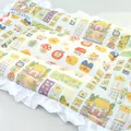 Pastorale Haustiermatte mit bunten Cartoon-Prints und eleganten weißen Rüschenrändern - Größe 1 45x33cm (Unter 1kg) / Süßes Zuhause