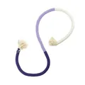 Giocattolo fatto a mano per gatti in corda di cotone intrecciata viola e bianca - Qualità Premium / 50cm (Senza Erba Gatta) / Viola