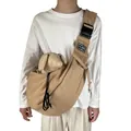 Portable khaki pet carrier sling bag with breathable fabric for small dogs and cats - Khaki