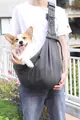 Comfortable grey foldable sling pet carrier for small dogs and cats with large capacity - Suitable for pets up to 6.5kg / Dark Gray