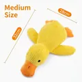 Medium size yellow plush duck dog toy for chewing and playing, dimensions 32cm by 28cm - Medium Size (JY-XHY-2412171) / 32x28cm
