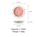 Ciotola per animali in ceramica rosa a forma di fiore con dimensioni e capacità. - Piatto Slow Feeder Pois Fiore / Piatto Singolo / Rosa