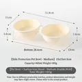 Double bol en céramique de taille moyenne crème avec support métallique blanc moderne - Bol Moyen Avec Support Double / Blanc Cassé