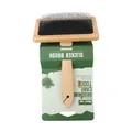 Professional wooden pet slicker brush for dog and cat grooming, deshedding tool - L / Varnish